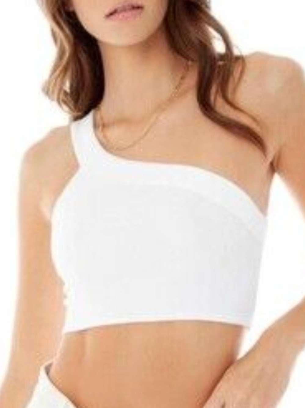 Babaton Sculpt Knit One Shoulder Crop Tank - Aritzia